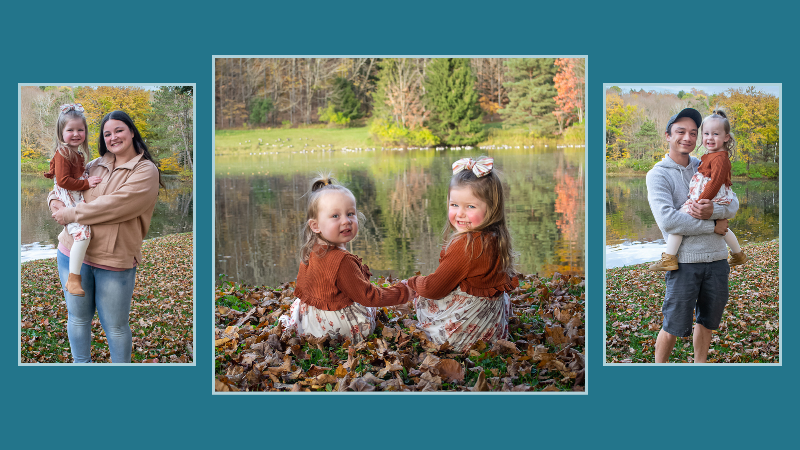Autumn Cuties Session: Two Young Cousins pose for fall photos with their parents